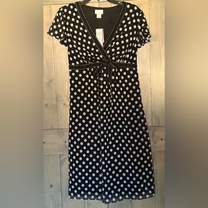 Motherhood Maternity Black White Polka Dot Dressy Dress NEW with tags size Large